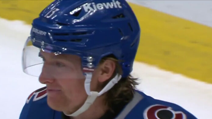 T.J. Hughes first NHL goal T.J. Hughes Avalanche rookie first NHL goal celebration vs. Penguins