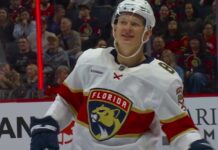 Brady Tkachuk Goal: Answers Ottawa Boos in Return Brady Tkachuk smiling in Florida Panthers jersey after scoring in return to Ottawa