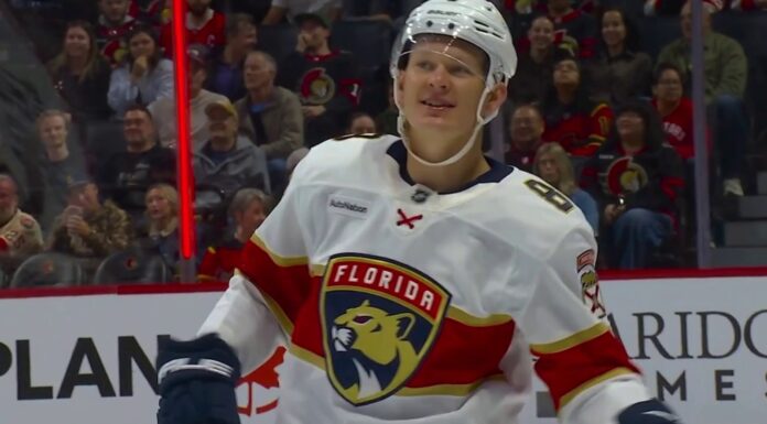 Brady Tkachuk Goal: Answers Ottawa Boos in Return Brady Tkachuk smiling in Florida Panthers jersey after scoring in return to Ottawa