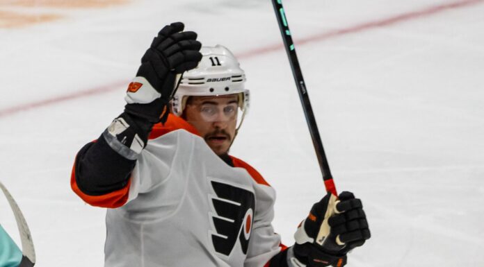 Travis Konecny Injury: Flyers Winger Placed on IR Philadelphia Flyers winger Travis Konecny skating during a game against the Seattle Kraken