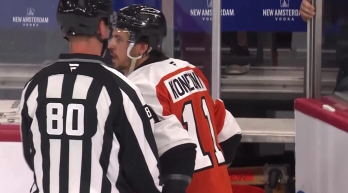 Travis Konecny Hot Mic: Flyers Star Asks Ref If He’s ‘Insane’ Flyers forward Travis Konecny yells at referee after hooking penalty against Hurricanes