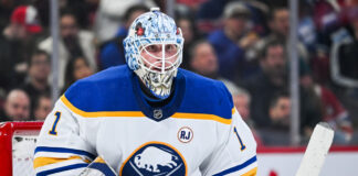 Luukkonen Trade Noise: Sabres Goalie Reacts to Hellebuyck Deal Buffalo Sabres goalie Ukko-Pekka Luukkonen tracks the play during a game against the Montreal Canadiens at Bell Centre