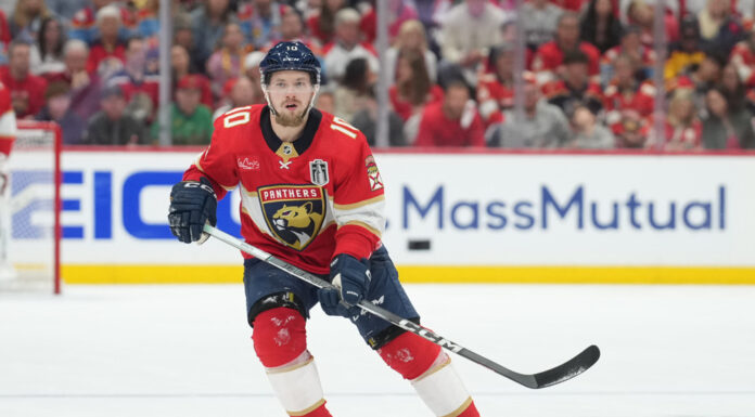 Vladimir Tarasenko Free Agent Update: Parts Ways With Agent Florida Panthers right wing Vladimir Tarasenko skates during Game 2 of the 2024 Stanley Cup Final against the Edmonton Oilers in Sunrise