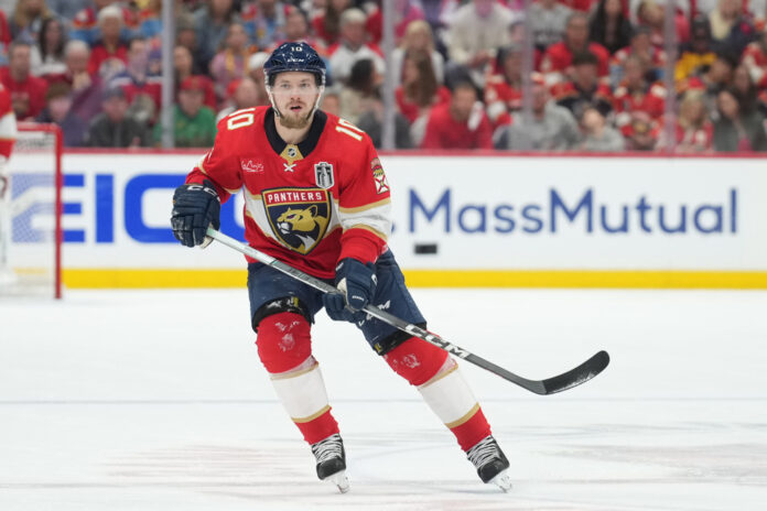 Vladimir Tarasenko Panthers free agent Florida Panthers right wing Vladimir Tarasenko skates during Game 2 of the 2024 Stanley Cup Final against the Edmonton Oilers in Sunrise